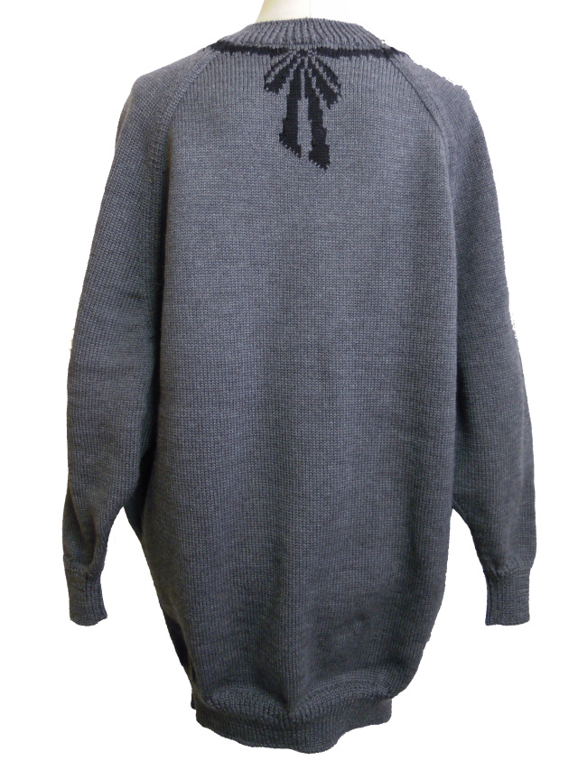 ニット、ワンピース、手編み、ジャガード、クルーネック