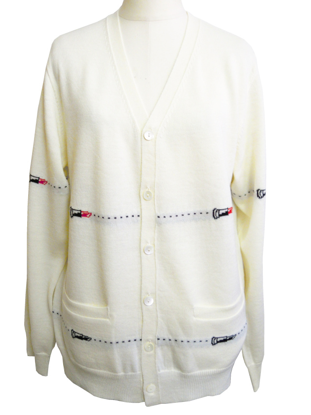 ニット、ユニセックス、手編み、ジャガード、カーディガン