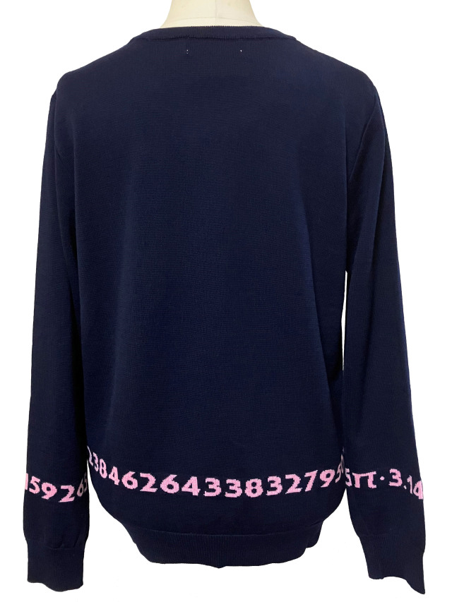 プルオーバー、ジャカード、クルーネック、ニット、長袖