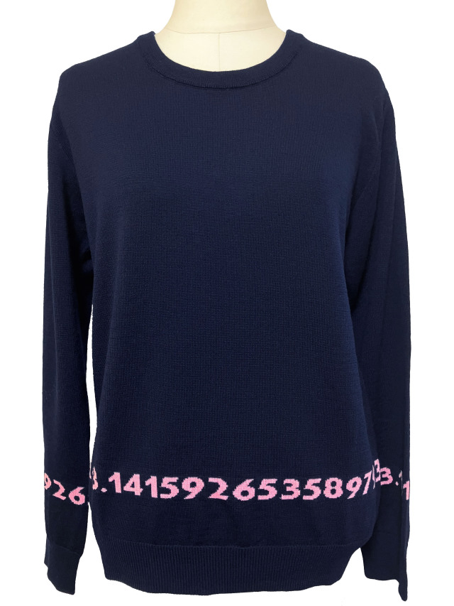 プルオーバー、ジャカード、クルーネック、ニット、長袖