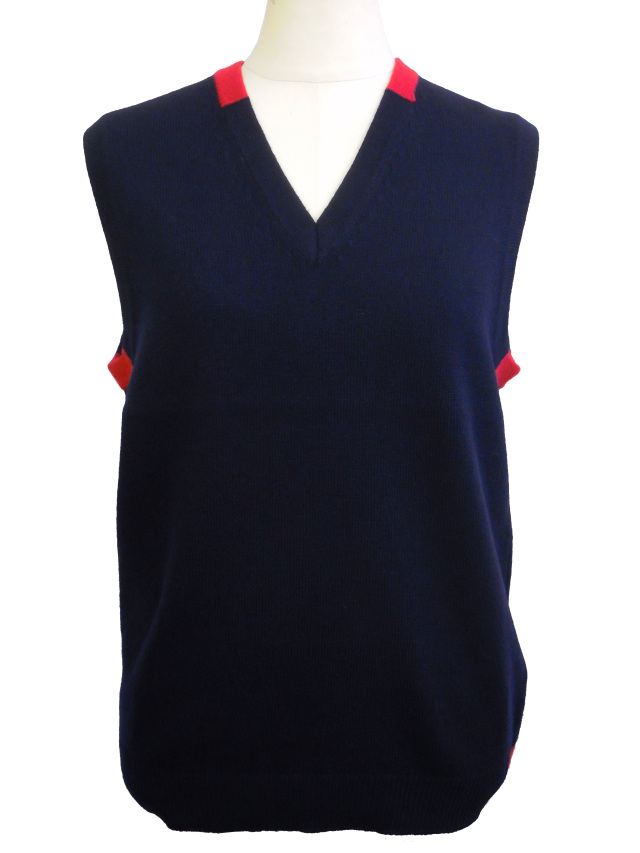 ベスト、カラーブロック、Vネック、ニット、ノースリーブ