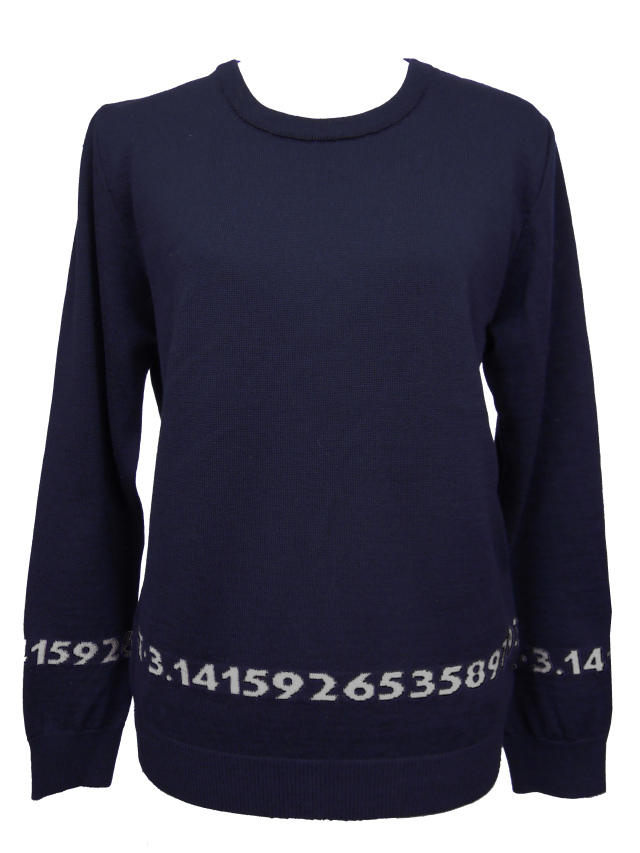 ニット、ユニセックス、数字、ジャガード、クルーネック