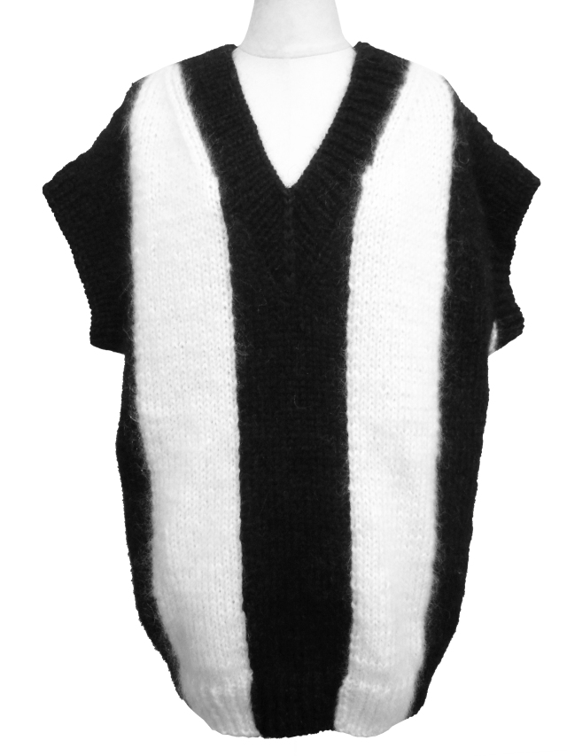 ニット、プルオーバー、手編み、ジャガード、Vネック