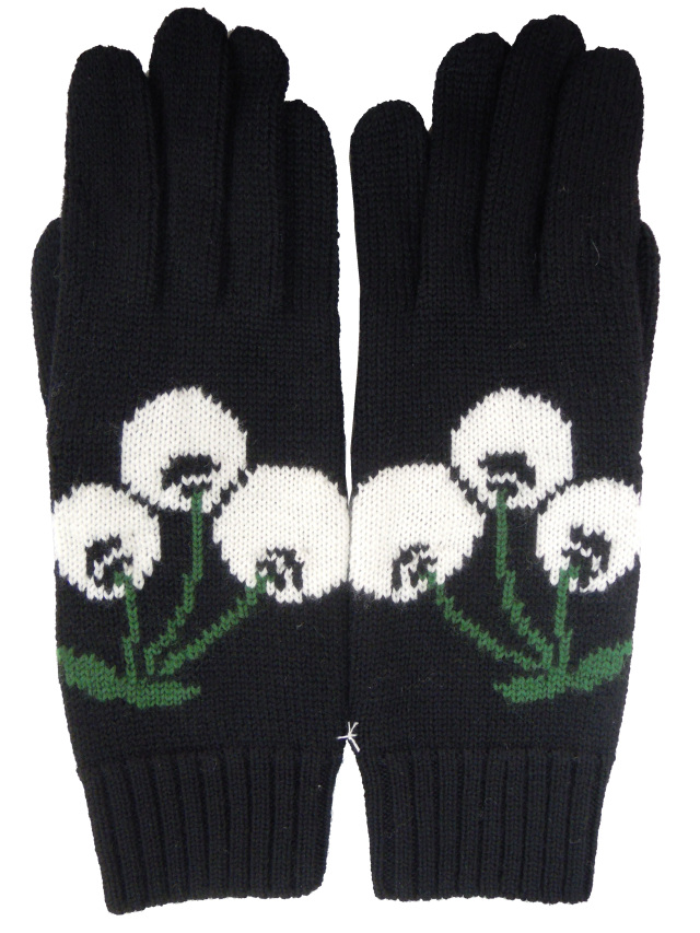 ニット、手袋、手編み、ジャガード、さくらんぼ