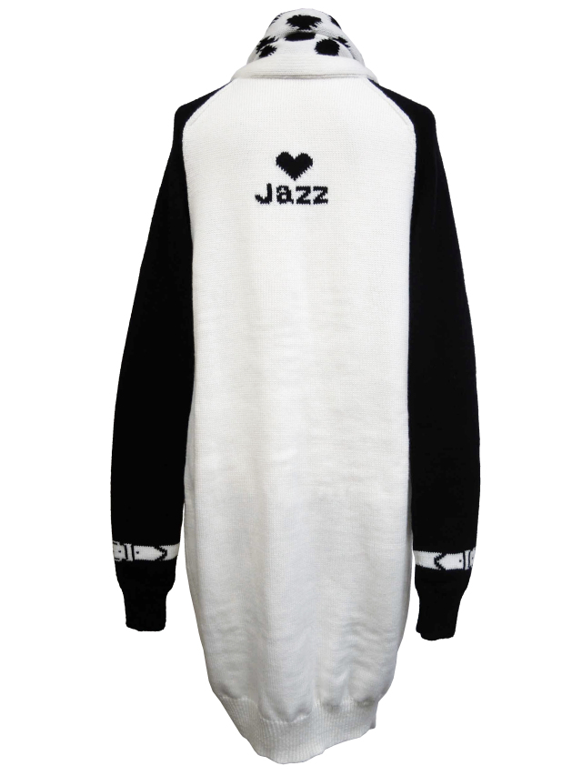 ニット、水玉、手編み、ジャガード、カーディガン