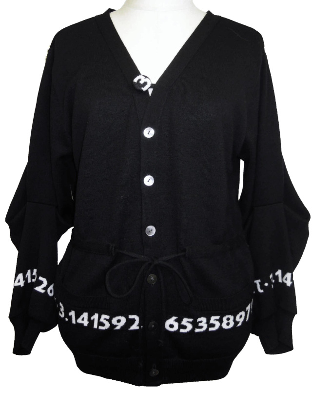 カーディガン、数字、ジャカード、ニット、長袖