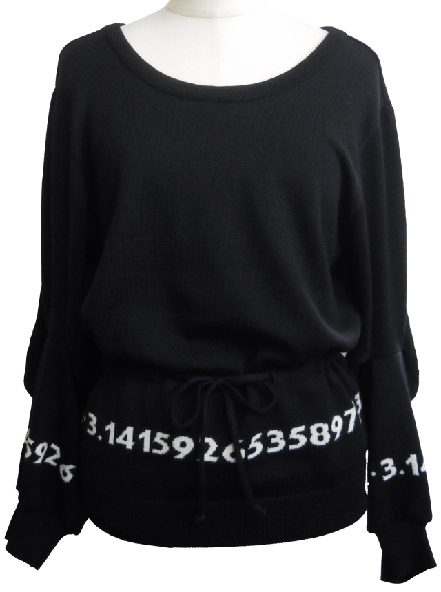 プルオーバー、数字、ジャカード、ニット、長袖