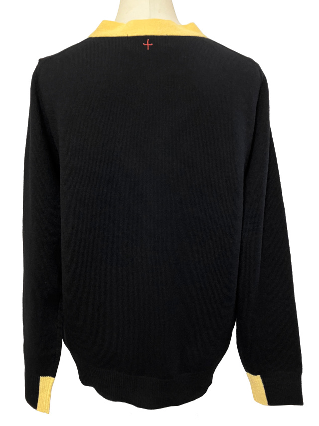 カーディガン、カラーブロック、Vネック、ニット、長袖