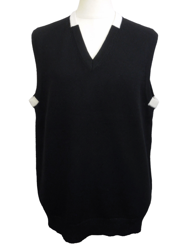 ベスト、カラーブロック、Vネック、ニット、ノースリーブ