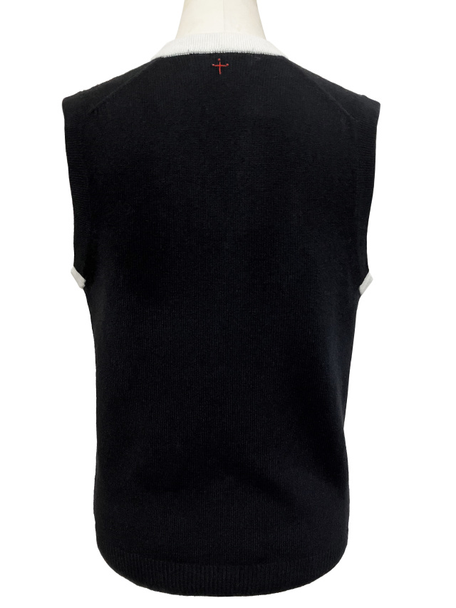 ベスト、カラーブロック、Vネック、ニット、ノースリーブ