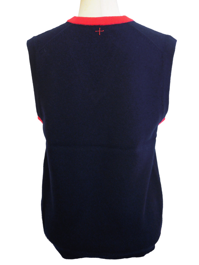 ベスト、カラーブロック、Vネック、ニット、ノースリーブ