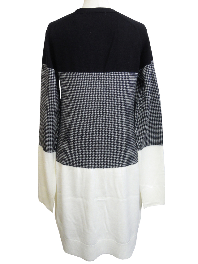 カーディガン、千鳥、ジャカード、ニット、長袖