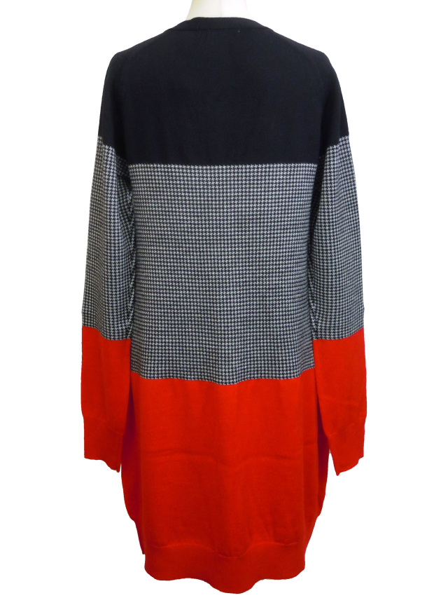 カーディガン、千鳥、ジャカード、ニット、長袖