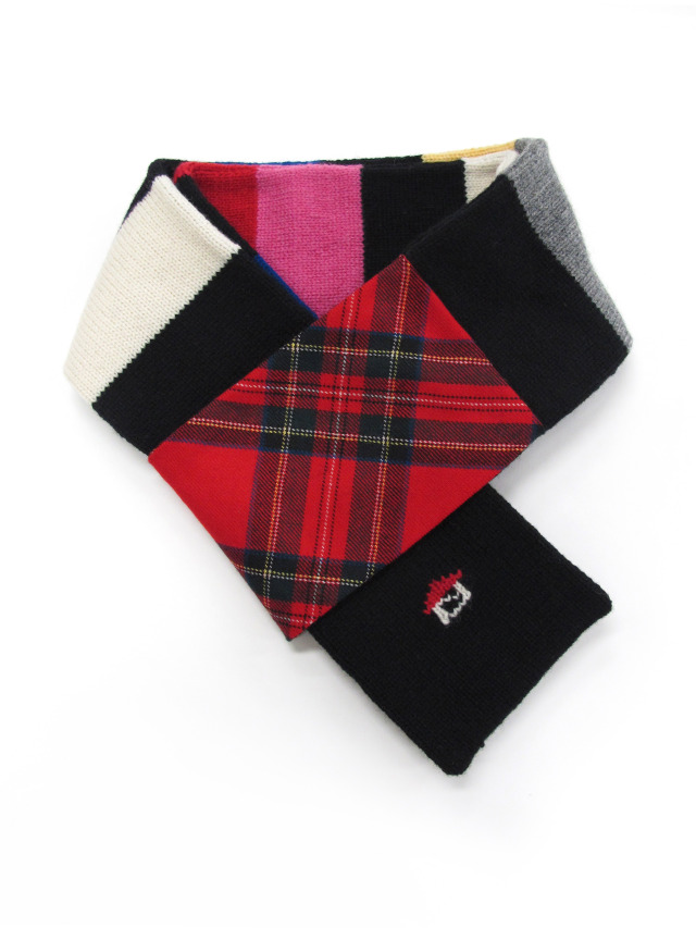 タータンチェック×マルチボーダーマフラー