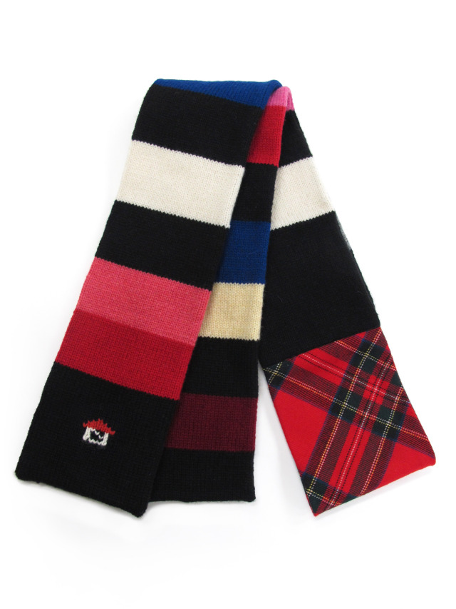 タータンチェック×マルチボーダーマフラー