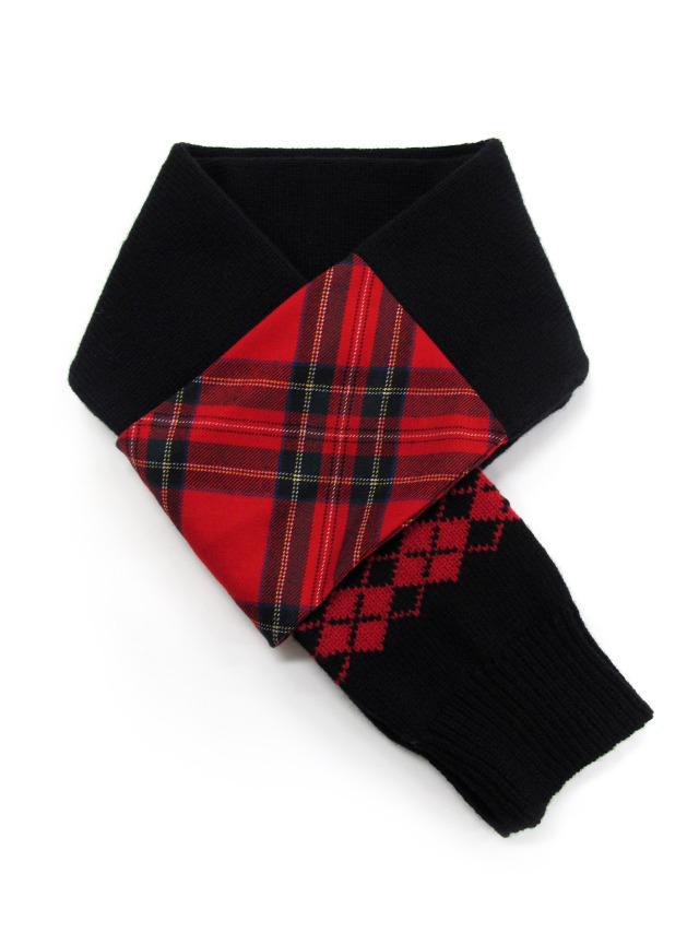 タータンチェック×ジャガードマフラー