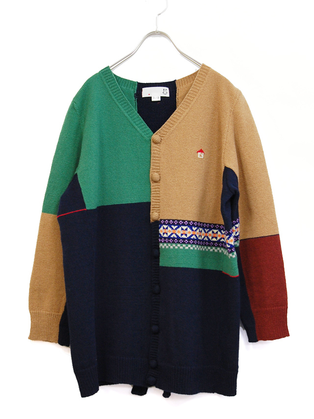 MIXゲージVネックカーディガン