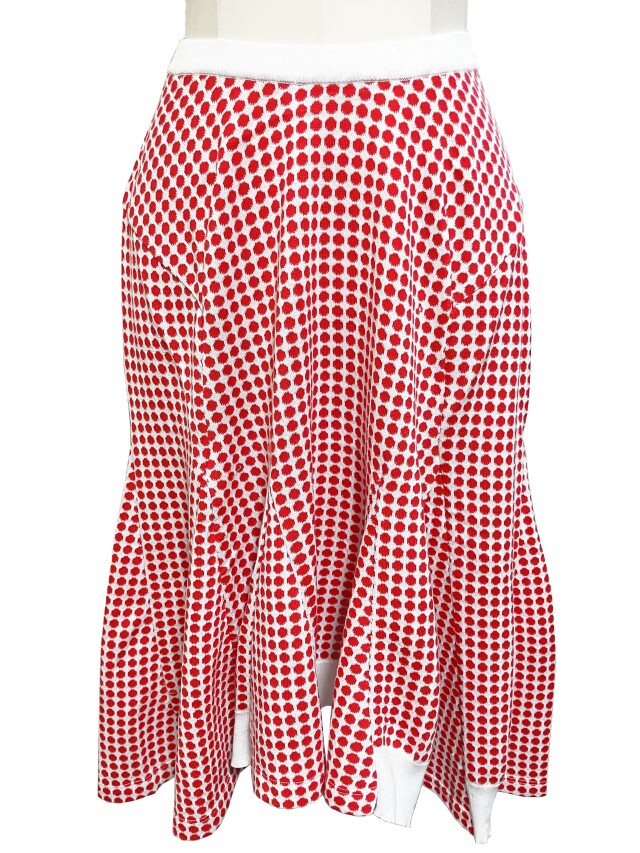 ニット、ジャカード、スカート、ドット、水玉