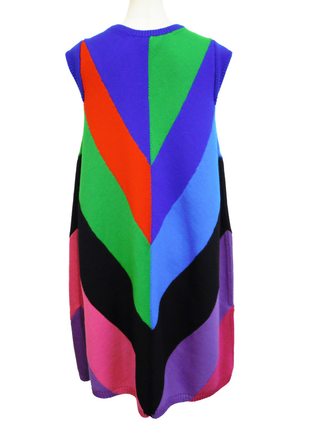 ニット、ワンピース、フレンチスリーブ、クルー、コクーン