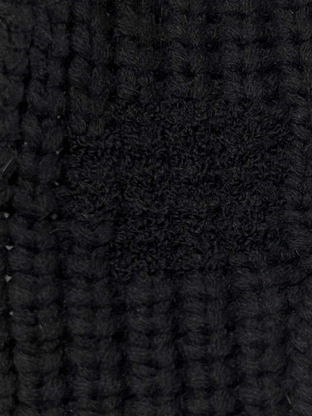 ニット、マフラー、ジャカード、水玉、ショールカラー