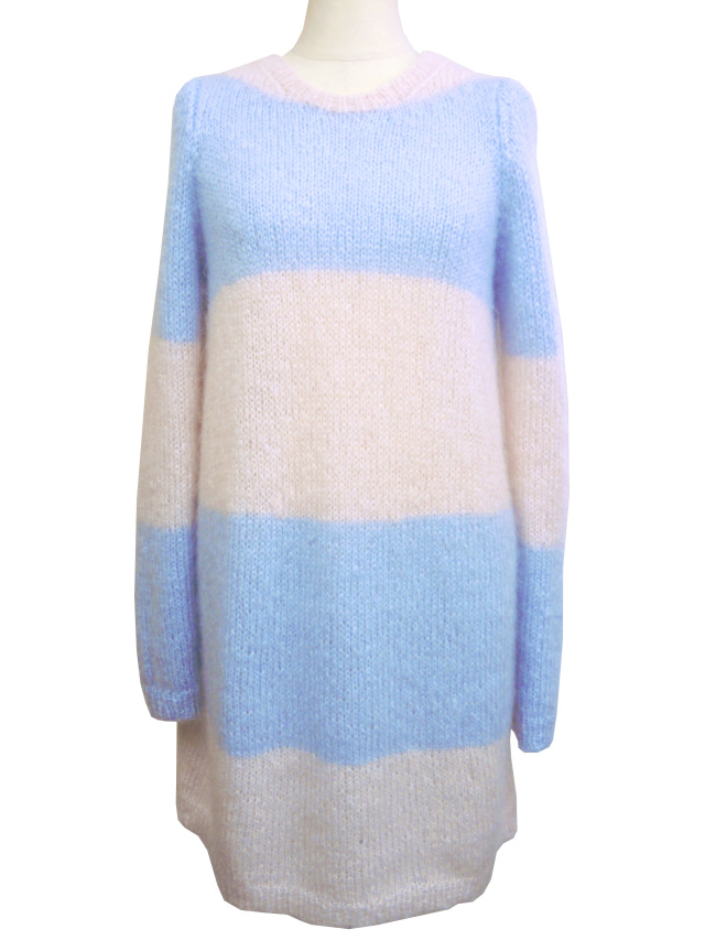 ニット、ワンピース、フレンチスリーブ、クルー、コクーンニット、ワンピース、長袖、クルー、モヘア