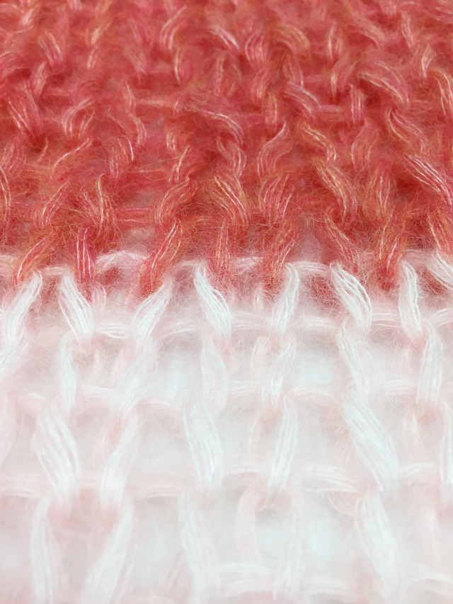 ニット、マフラー、手編み、モヘア、パステルカラー