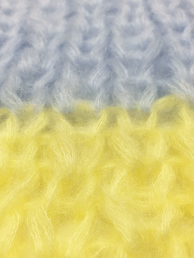 ニット、マフラー、手編み、モヘア、パステル