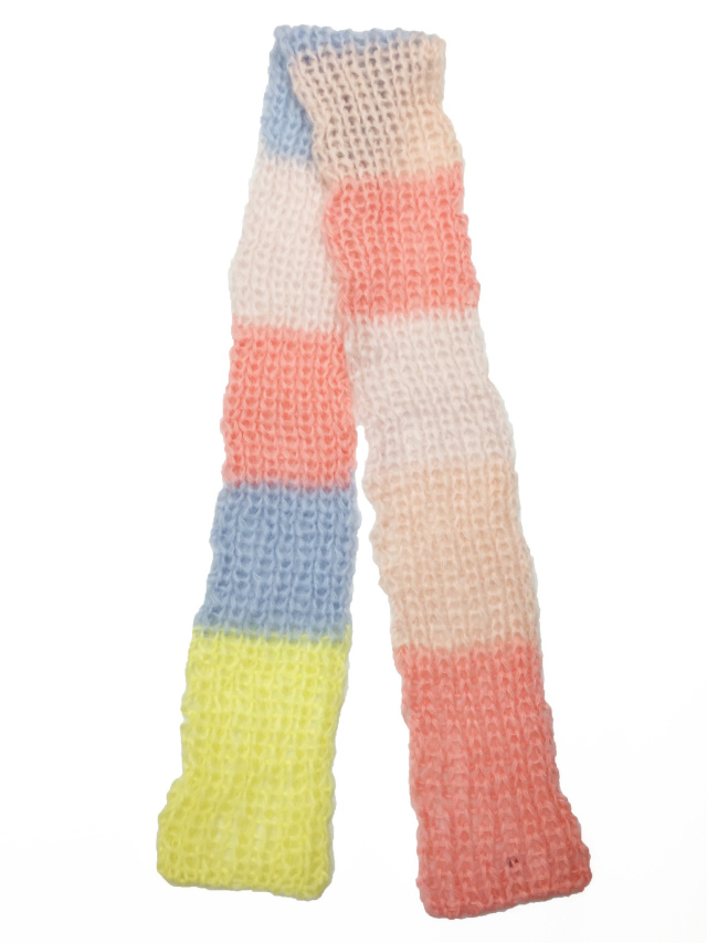 ニット、マフラー、手編み、モヘア、パステル