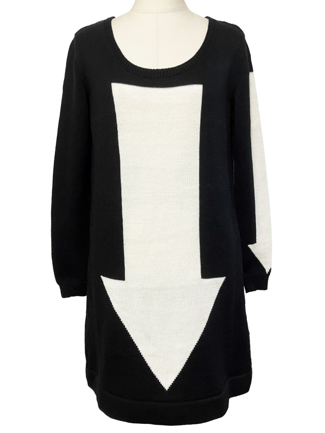 ニット、ワンピース、ジャカード、モヘア、クルーネック