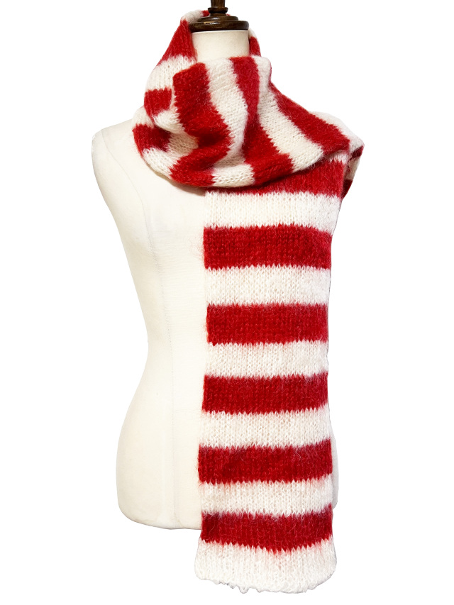 ニット、マフラー、ボーダー、モヘア、ショール