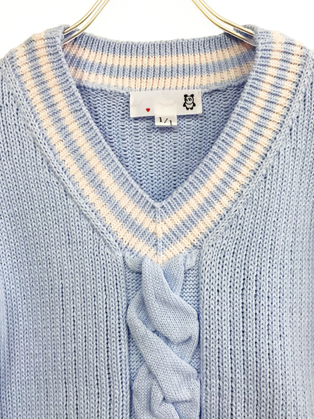 チルデン、プルオーバー、ニット、ケーブル、Vネック