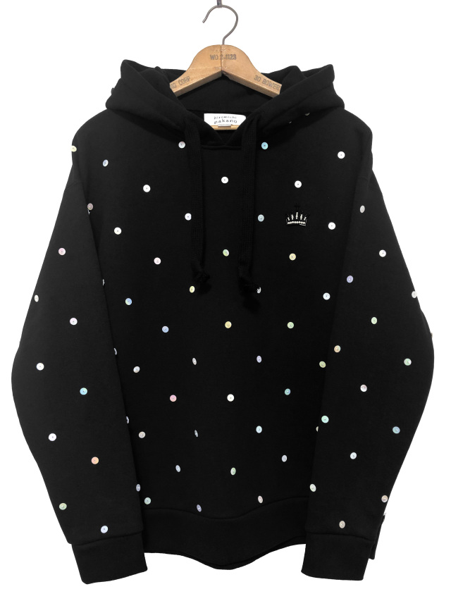 スパンコールドット 吊裏毛パーカー