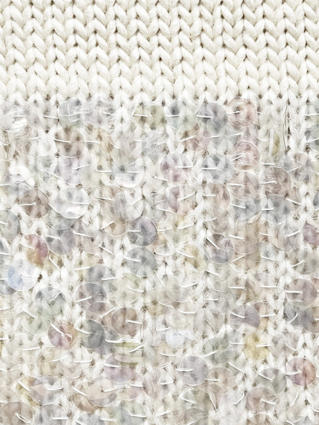 ニット、ノースリーブ、ワンピース、スパンコール、ハイネック