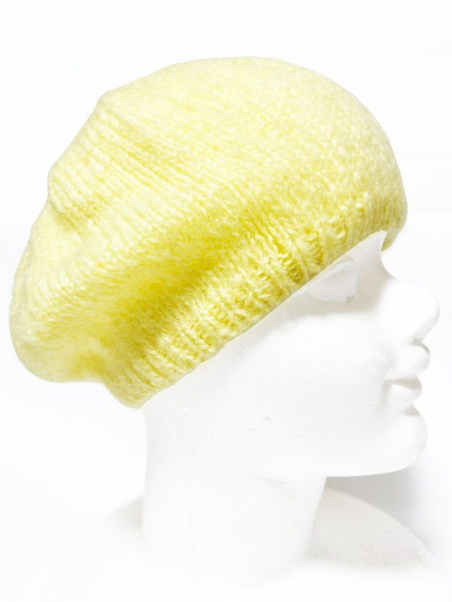 ニット、帽子、キャップ、手編み、モヘア