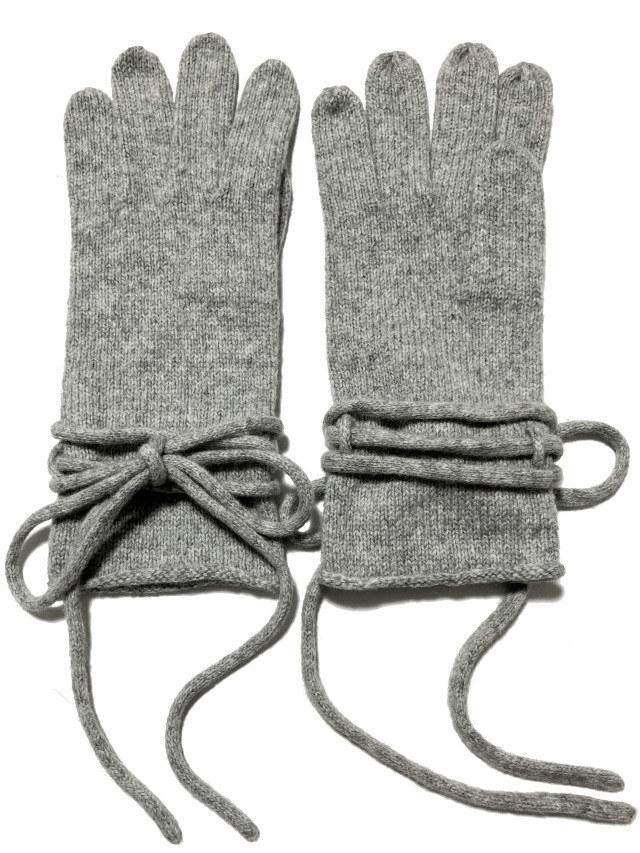 手袋、グローブ、ウール、リボン、5本指