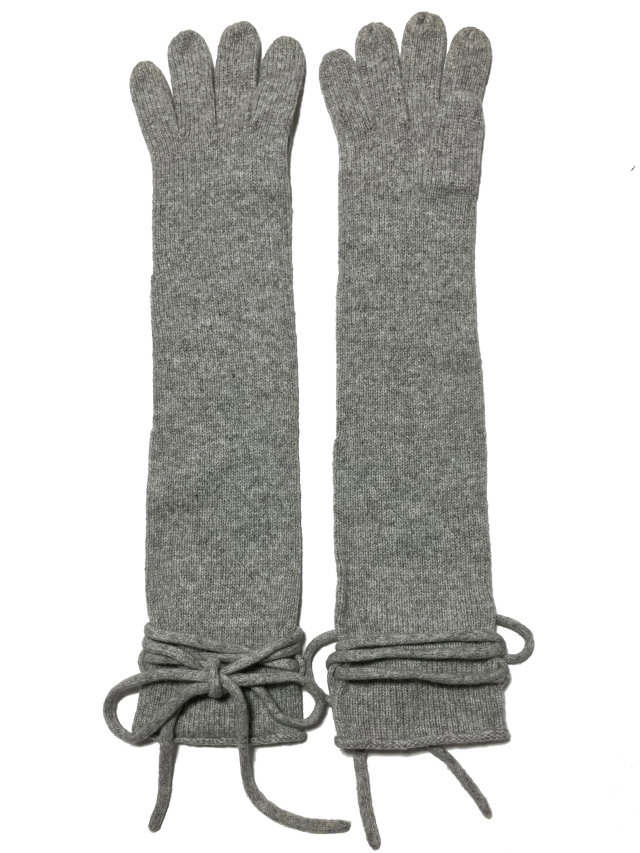 手袋、グローブ、ウール、リボン、ロング