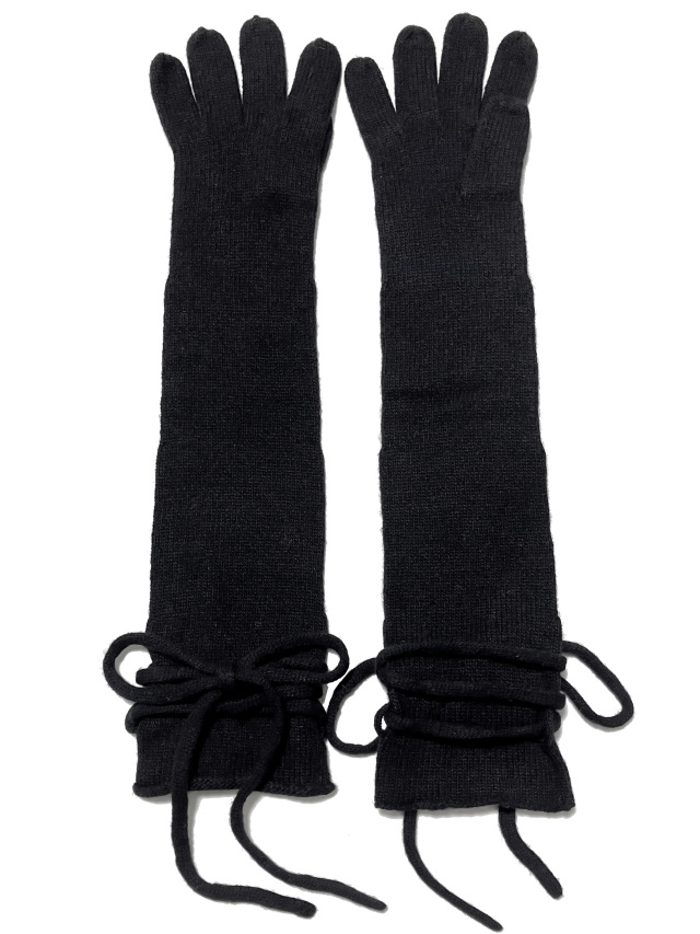 手袋、グローブ、ウール、リボン、ロング