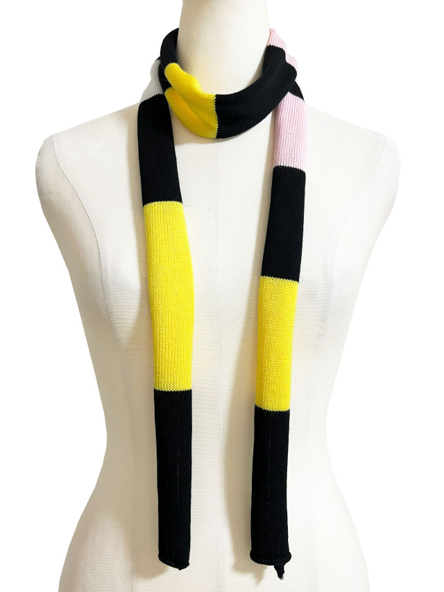 マフラー、ボーダー、ナロー、マルチカラー、ストール