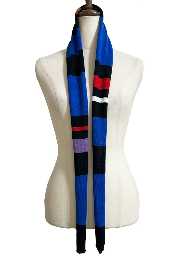 マフラー、ボーダー、ナロー、マルチカラー、ストール