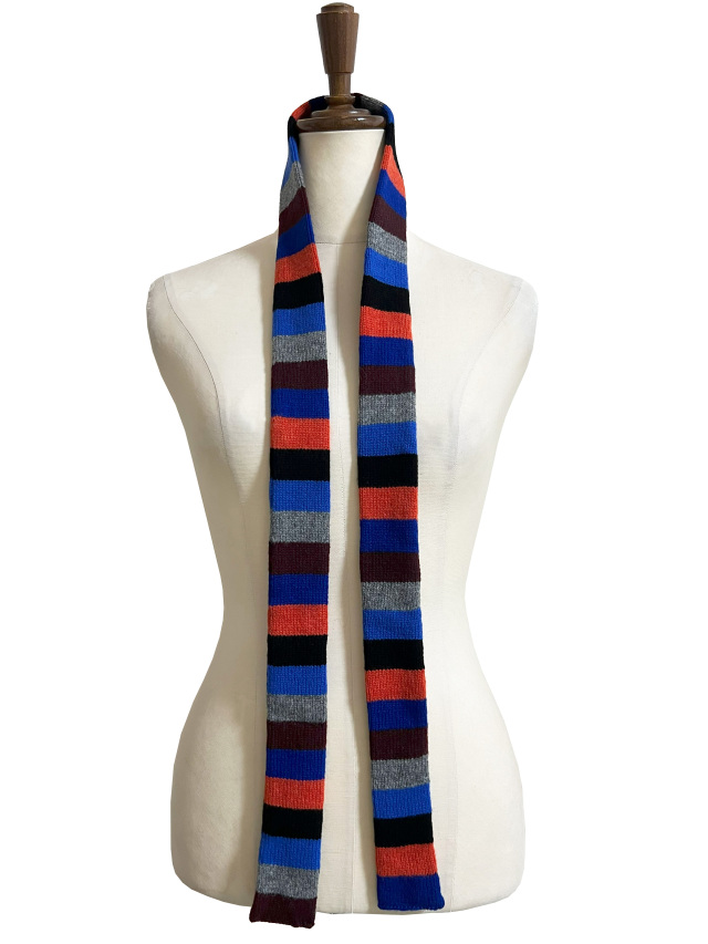 マフラー、ボーダー、ナロー、マルチカラー、ストール