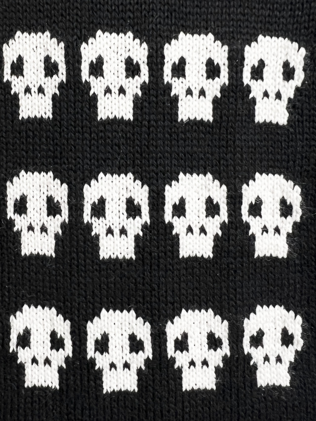 マフラー、ジャカード、ドクロ、ユニセックス、ストール