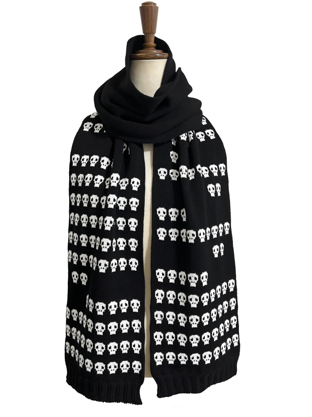 マフラー、ジャカード、ドクロ、ユニセックス、ストール