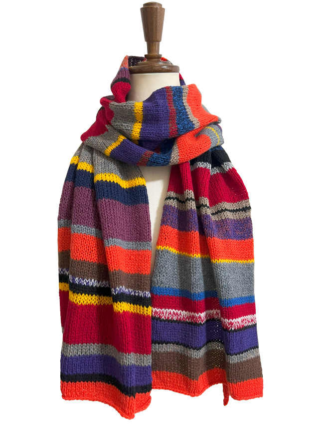 マフラー、ボーダー、モヘア、マルチカラー、ストール