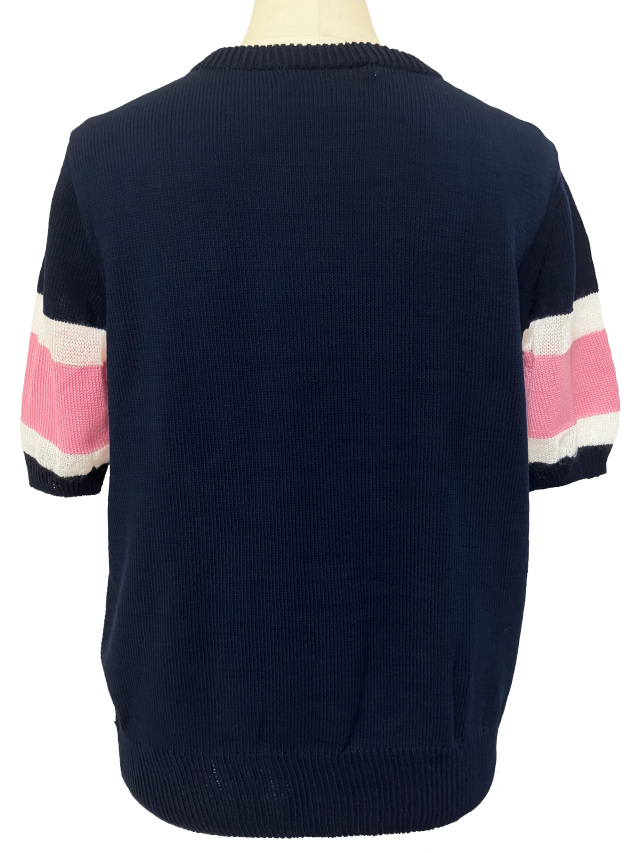 ニット、クルー、トップス、キッドモヘア、半袖