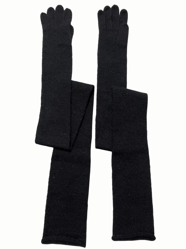 ニット、手袋、レザー、ロンググローブ、ウール