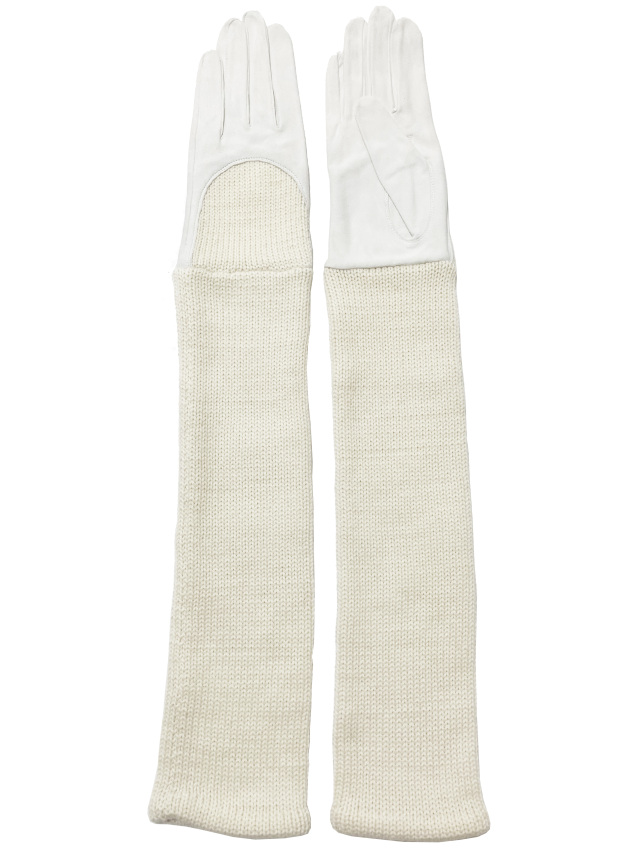 ニット、手袋、レザー、ロンググローブ、ウール