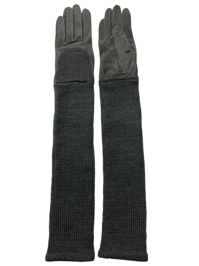 ニット、手袋、レザー、ロンググローブ、ウール