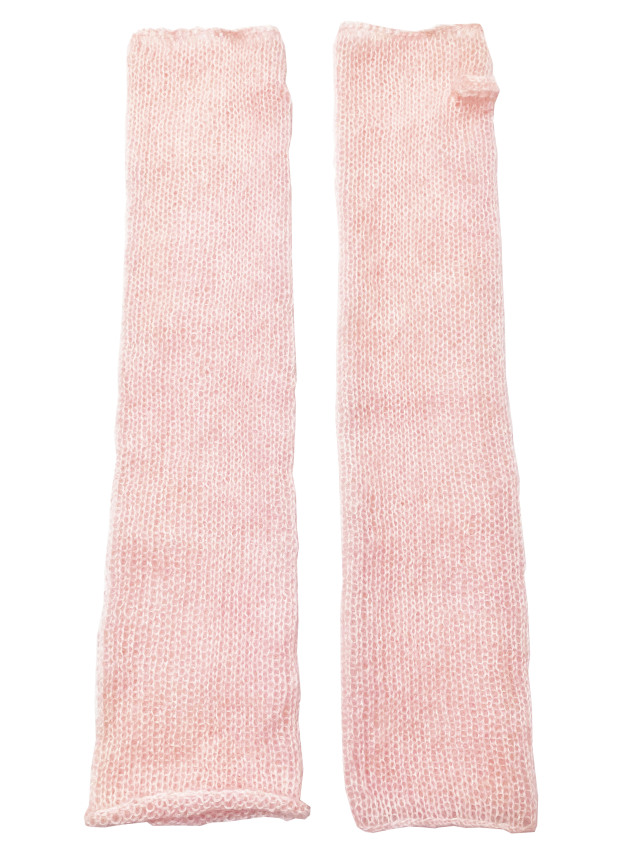 ニット、手袋、ロンググローブ、モヘア、フィンガーレス