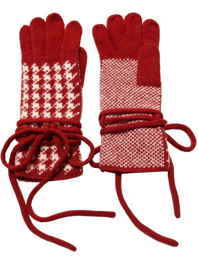 千鳥、手袋、ジャカード、グローブ、ニット