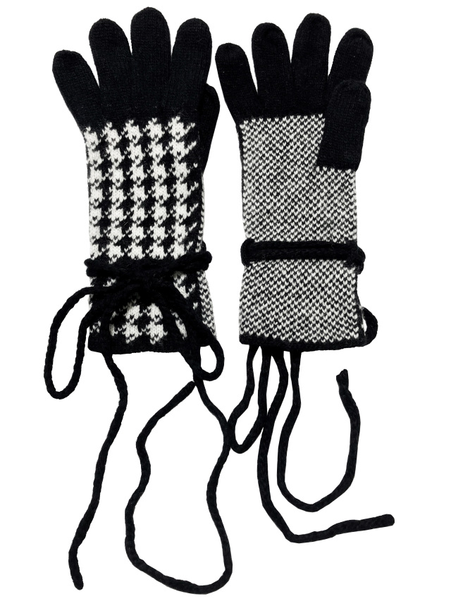 千鳥、手袋、ジャカード、グローブ、ニット